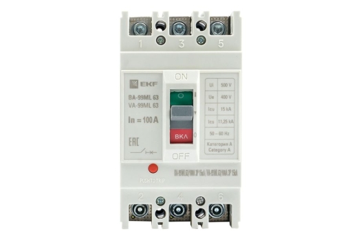 Автоматический выключатель ВА-99МL 63/100А 3P 15кА EKF Basic
