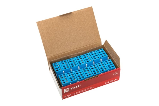Клемма распределительная КСР с двойным винтом 2x25/2x16 синяя EKF PROxima