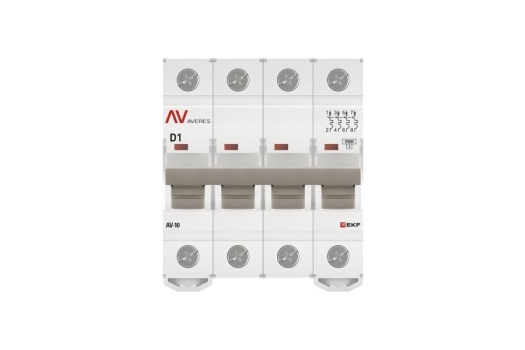 Выключатель автоматический AV-10 4P 1A (D) 10kA EKF AVERES