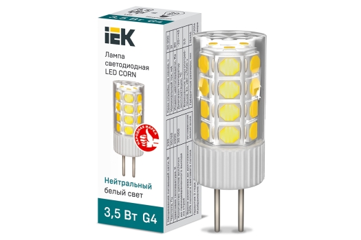 Лампа светодиодная CORN капсула 3,5Вт 230В 4000К керамика G4 IEK
