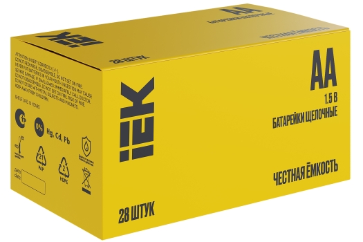 Батарейка щелочная Alkaline LR06/AA (28/бокс) IEK