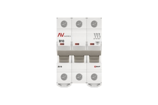 Выключатель автоматический AV-10 3P 10A (B) 10kA EKF AVERES