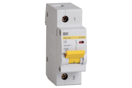 KARAT Автоматический выключатель ВА47-100 1P D 6А 10кА IEK