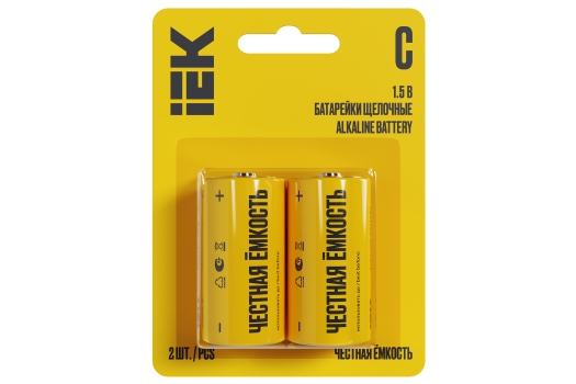 Батарейка щелочная Alkaline LR14/C (2шт/блистер) IEK