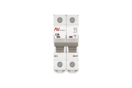 Выключатель автоматический AV-6 2P 20A (C) 6kA EKF AVERES
