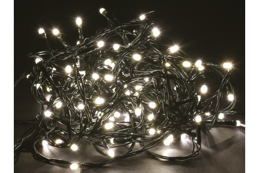 LIGHTING Гирлянда нить 10м 100 светодиодов теплый белый свет IP20 зеленый шнур 1,5м 230В контроллер 8 сцен IEK