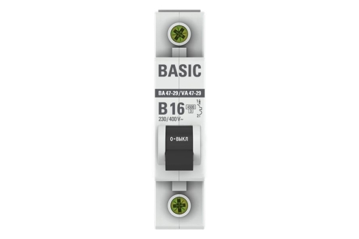 Автоматический выключатель 1P 16А (B) 4,5кА ВА 47-29 Basic