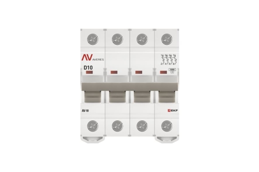 Выключатель автоматический AV-10 4P 10A (D) 10kA EKF AVERES