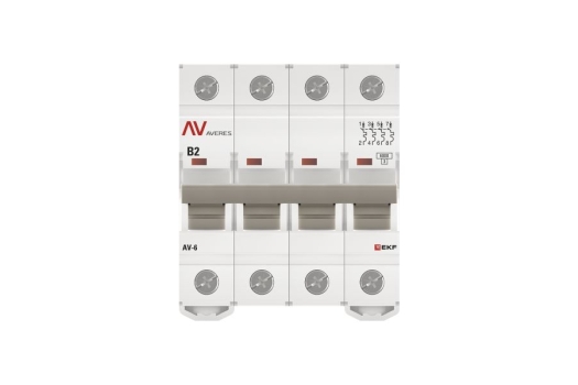 Выключатель автоматический AV-6 4P 2A (B) 6kA EKF AVERES